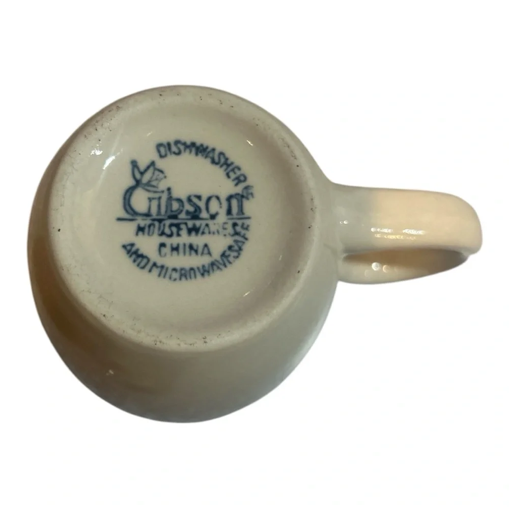 Gibson Cream and Navy Coffee Mug Set of 3